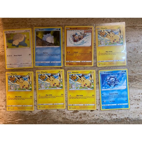 Pokemon TCG Basic & Common Card Lot - Snorlax Pikachu Snom & More - Picture 1 of 2